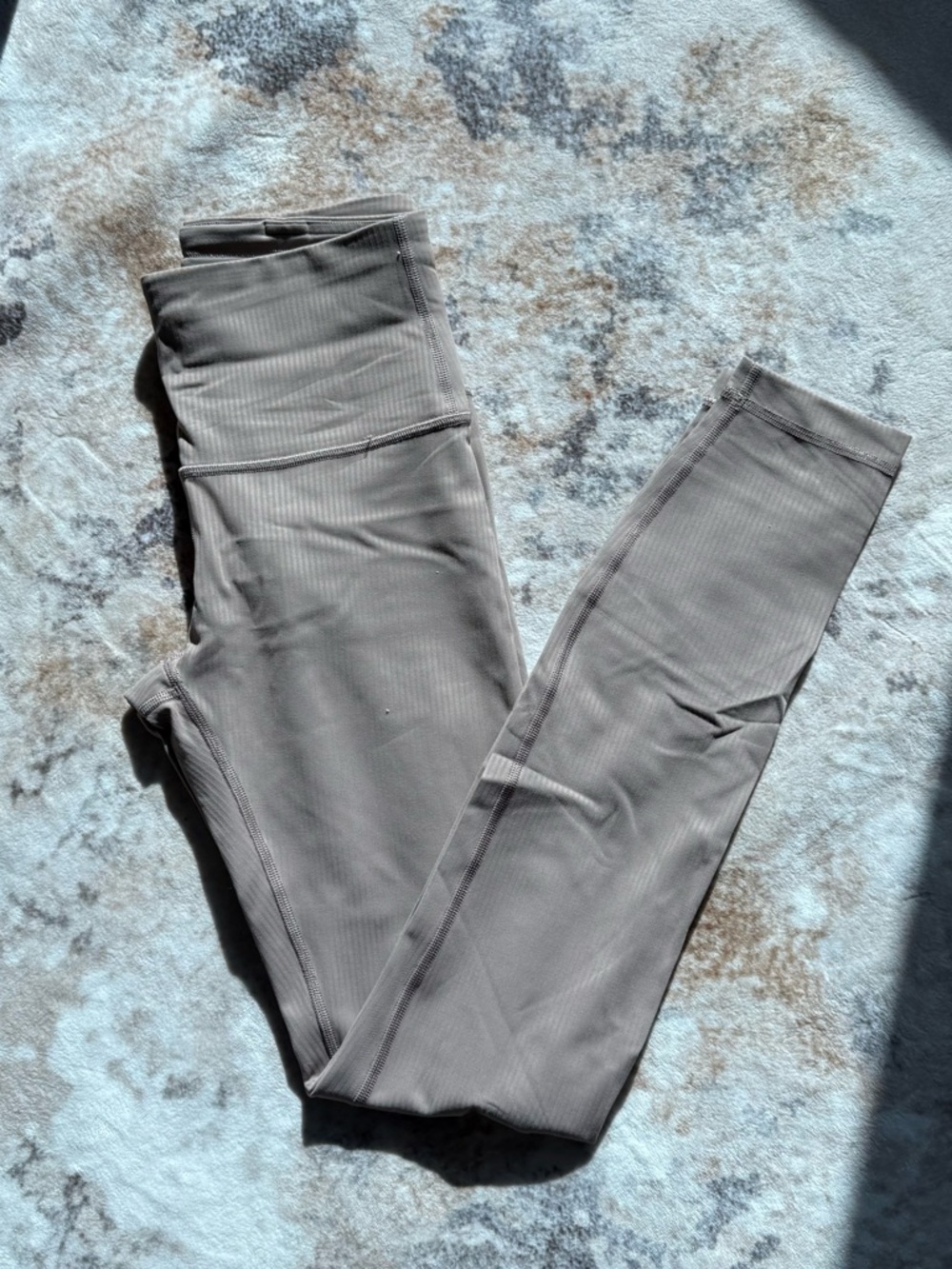 lululemon athletica Ribbed High-Rise Leggings in Taupe